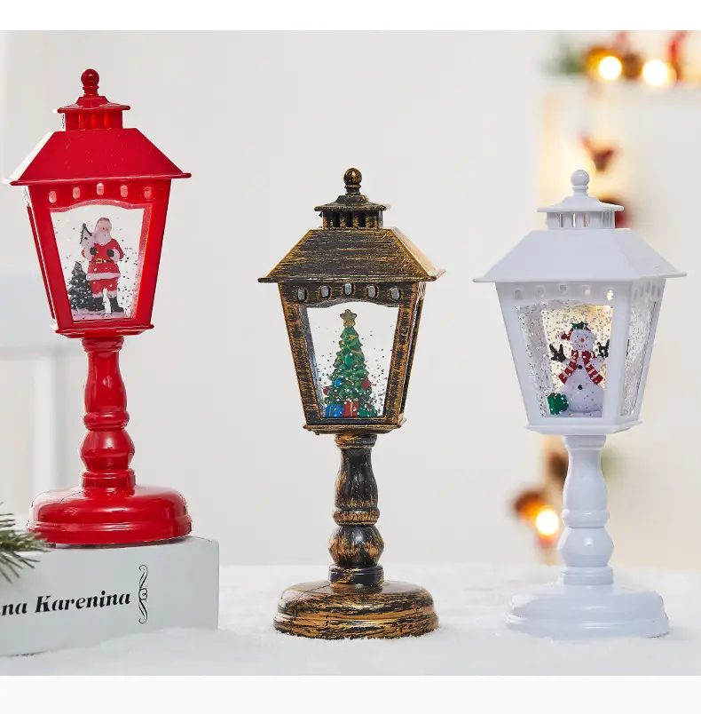 Red Four Corner Table Lamp with LED Light & Decor Box — feature 6