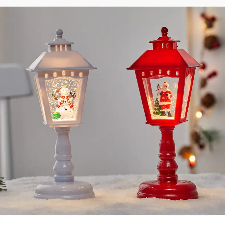 Red Four Corner Table Lamp with LED Light & Decor Box — feature 8
