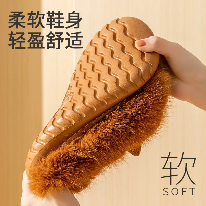 2025 New Cotton Slippers for Women, Winter Fashion, Cute Capybara Cartoon, Indoor Home Plush Thick-Soled Warm Slippers - Image 5