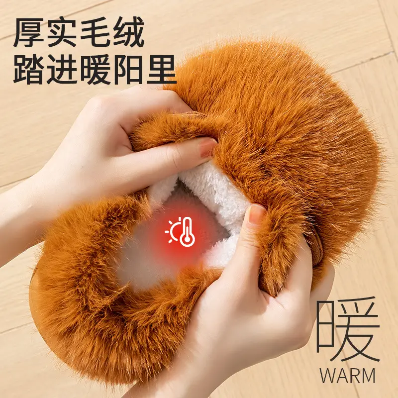 2025 New Cotton Slippers for Women, Winter Fashion, Cute Capybara Cartoon, Indoor Home Plush Thick-Soled Warm Slippers - Image 6