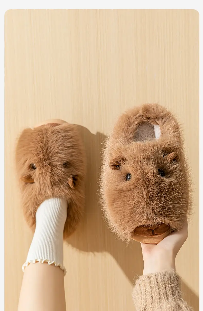 2025 New Cotton Slippers for Women, Winter Fashion, Cute Capybara Cartoon, Indoor Home Plush Thick-Soled Warm Slippers — feature 11