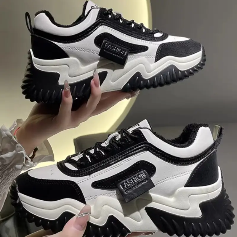Women's Dad Sneakers Ins 2025 Spring and Autumn New Versatile Color-Blocking Thick-Soled Height-Increasing Casual Sports Shoes Trendy — feature 7