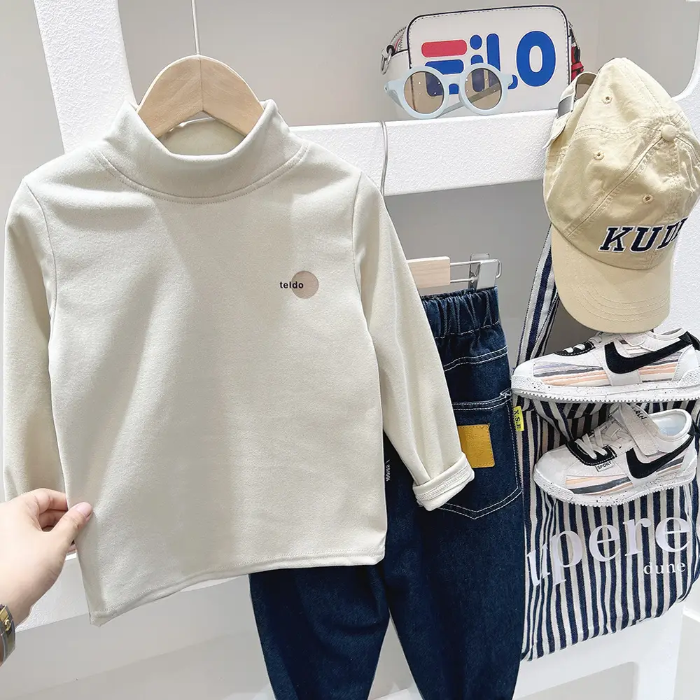 Children's White Letter Long Sleeve T-Shirt Set - Image 6