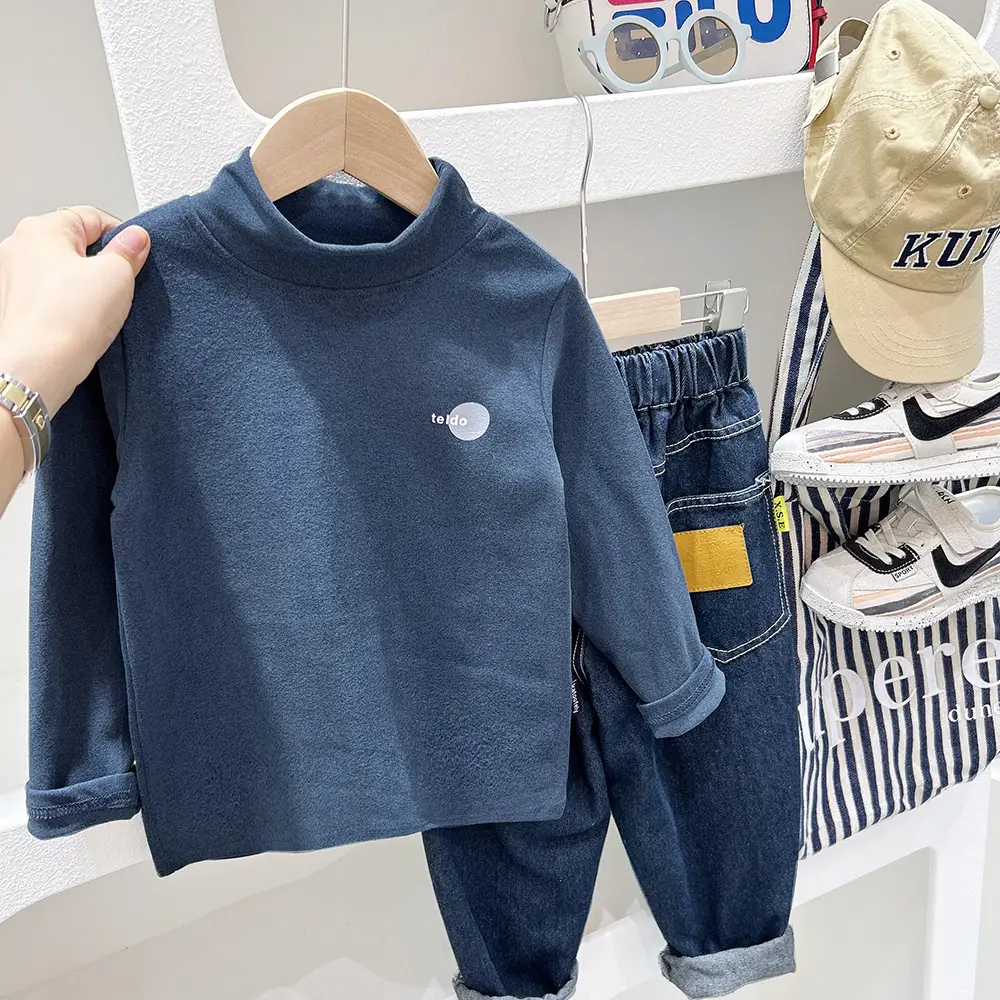 Children's White Letter Long Sleeve T-Shirt Set - Image 8