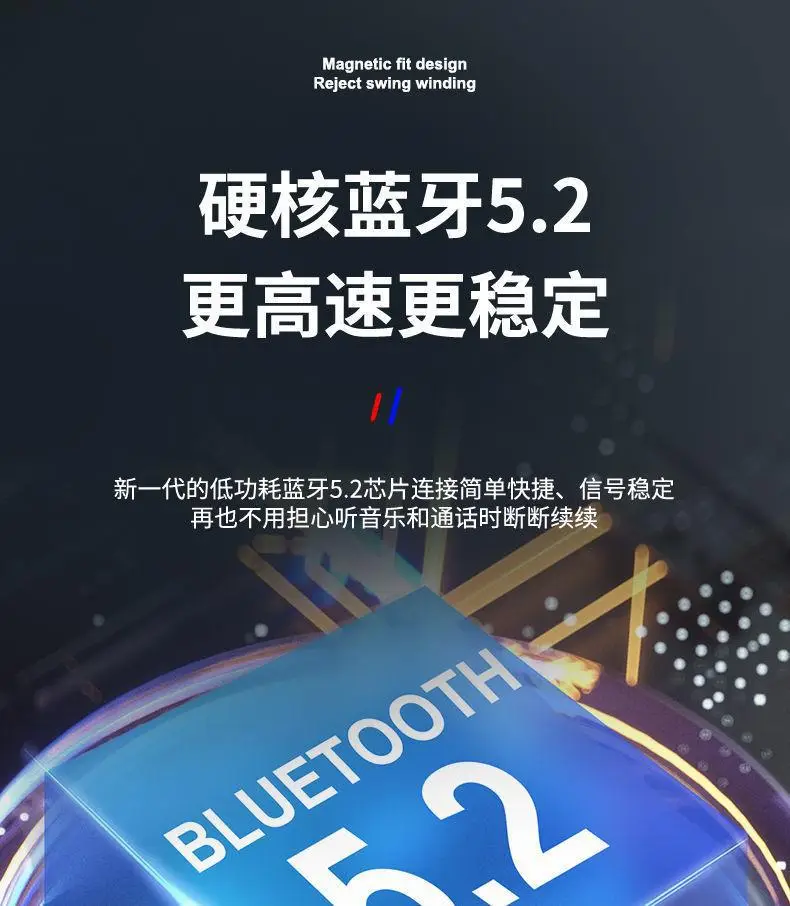 Ultra-Long Battery Life, Large Battery Bluetooth Headset, Wireless Neck Hanging Type, Sports Waterproof, New Running Special High Quality — feature 11
