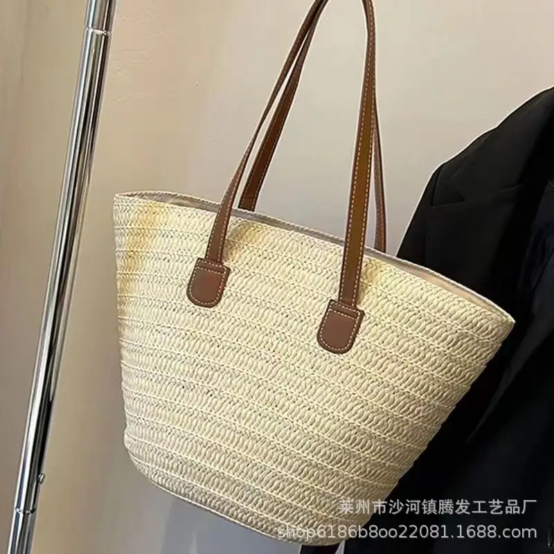 Women Straw Shoulder Bag Large Capacity Beach Commute — feature 8