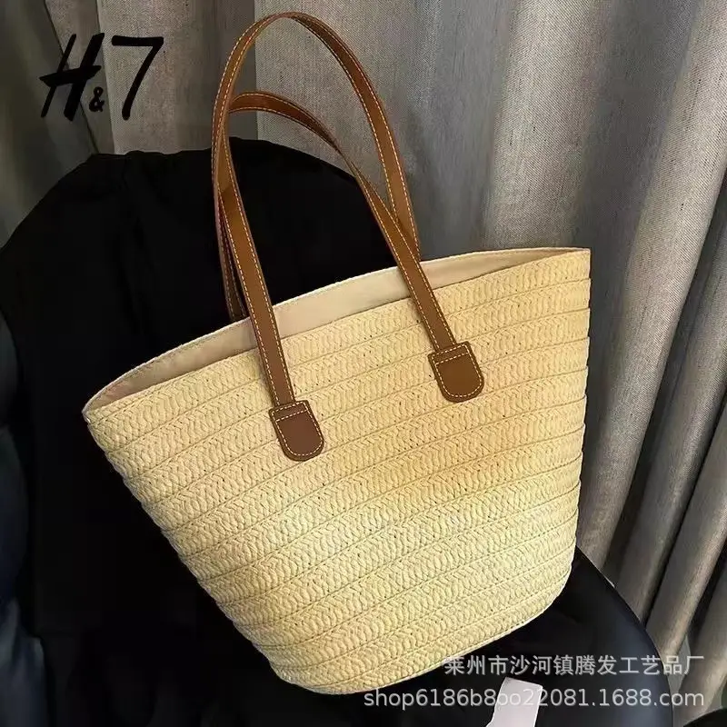 Women Straw Shoulder Bag Large Capacity Beach Commute — feature 9