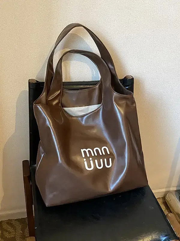 Women's Korean Style Shoulder Bag Brown Large Capacity