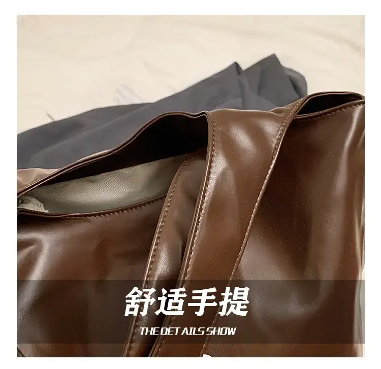 Women's Korean Style Shoulder Bag Brown Large Capacity — feature 4