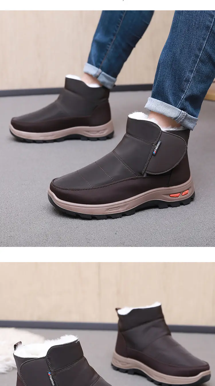 Men's Cotton Shoes Winter New Old Beijing Wool Warm Non-slip High-top Snow Boots Soft Sole fleece-lined Thick Dad Shoes — feature 17
