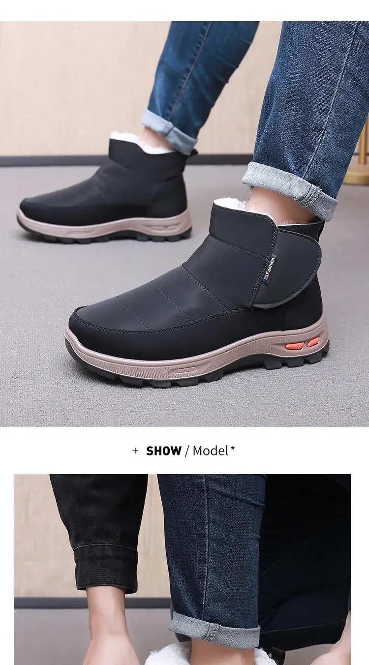 Men's Cotton Shoes Winter New Old Beijing Wool Warm Non-slip High-top Snow Boots Soft Sole fleece-lined Thick Dad Shoes — feature 19