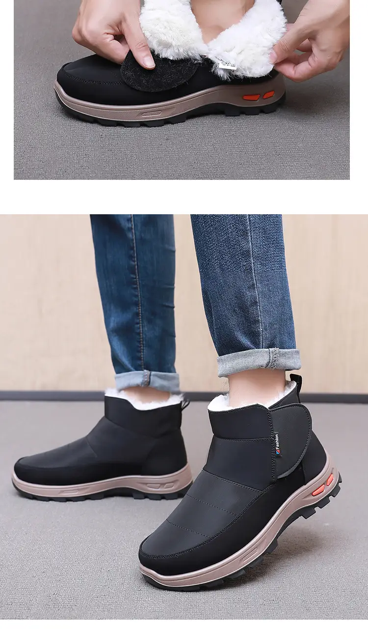 Men's Cotton Shoes Winter New Old Beijing Wool Warm Non-slip High-top Snow Boots Soft Sole fleece-lined Thick Dad Shoes — feature 22