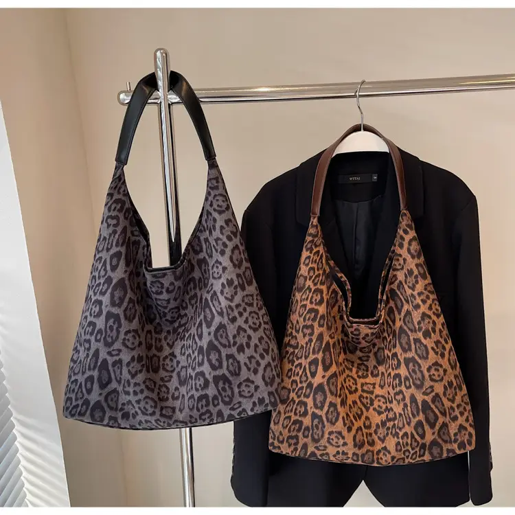Leopard Print Large Cap Bag Women Retro Texture Shoulder — feature 10