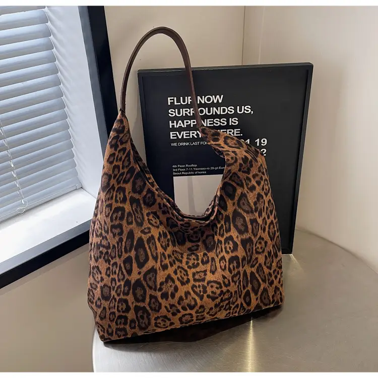 Leopard Print Large Cap Bag Women Retro Texture Shoulder — feature 11
