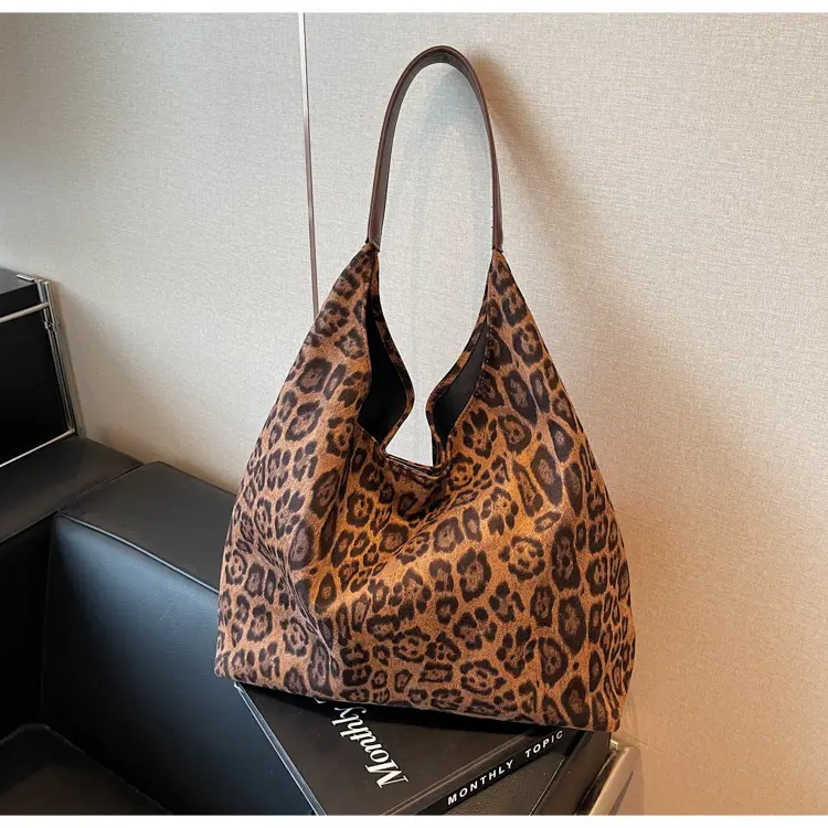 Leopard Print Large Cap Bag Women Retro Texture Shoulder — feature 12