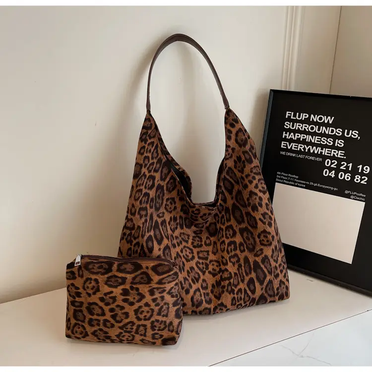 Leopard Print Large Cap Bag Women Retro Texture Shoulder — feature 15