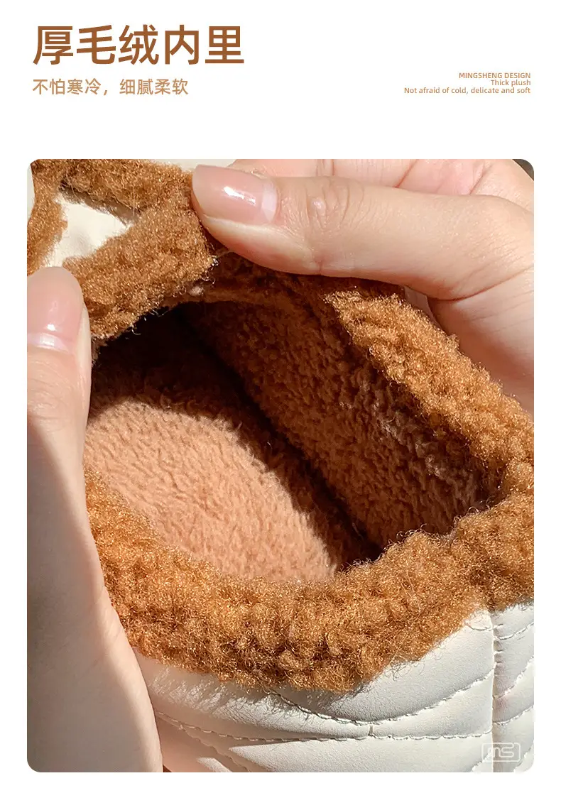 Bow cotton slippers women's winter warm fleece-lined fashion waterproof outdoor indoor home girl pericardium with cotton shoes — feature 12
