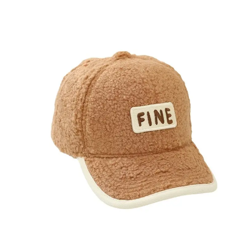 Alphabet Children's Embroidered Lamb Wool Caps - Image 9