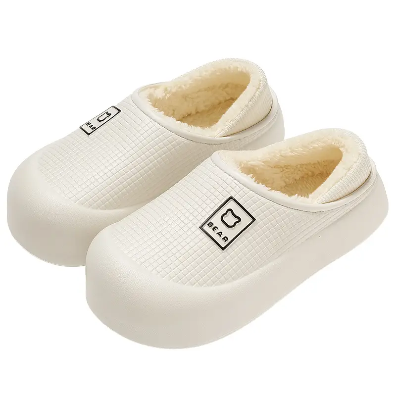Plush cotton shoes women's winter lovers home indoor warm bag with waterproof non-slip two-wear cotton slippers men's winter wholesale - Image 9