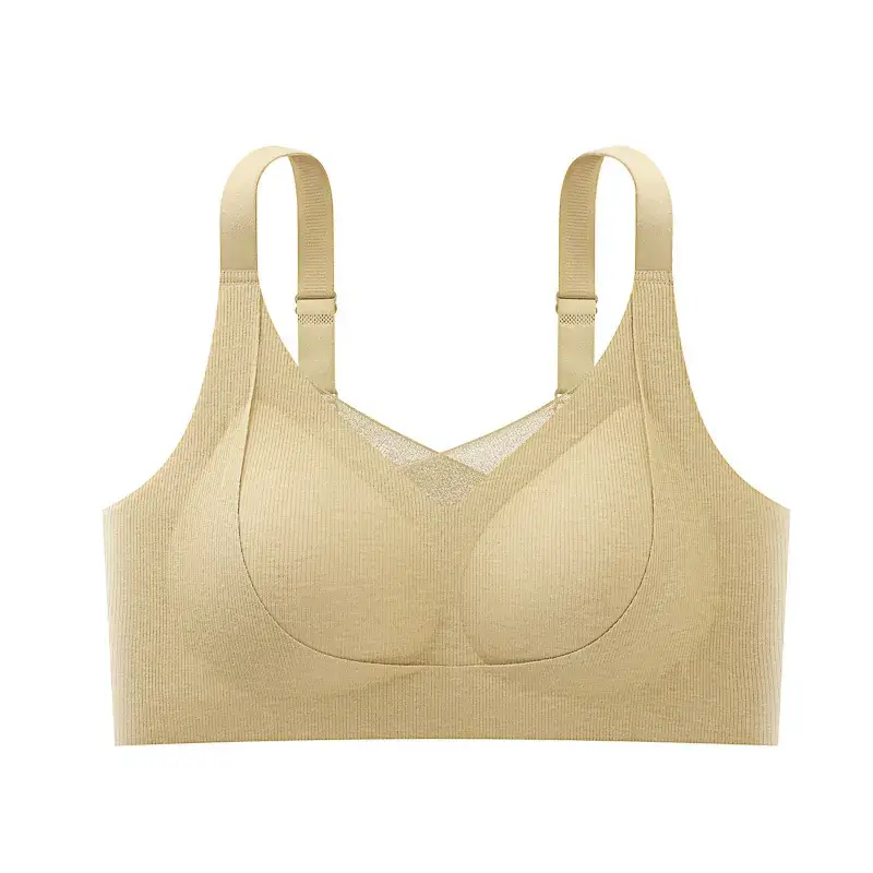Women's Beige Anti-Sagging Sports Bra Small - Image 10