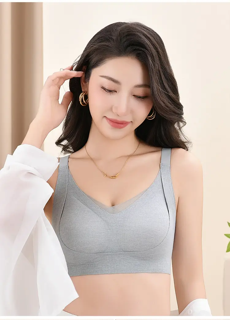 Women's Beige Anti-Sagging Sports Bra Small — feature 23