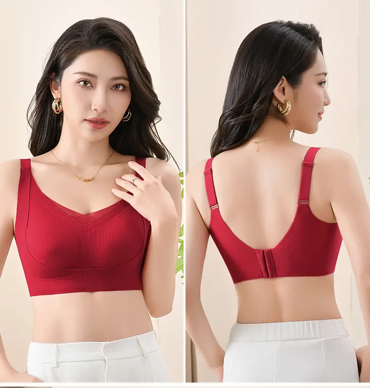 Women's Beige Anti-Sagging Sports Bra Small — feature 24