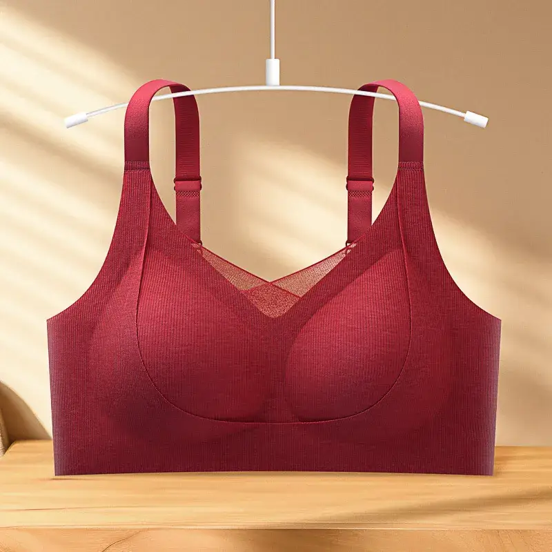 Women's Beige Anti-Sagging Sports Bra Small - Image 3