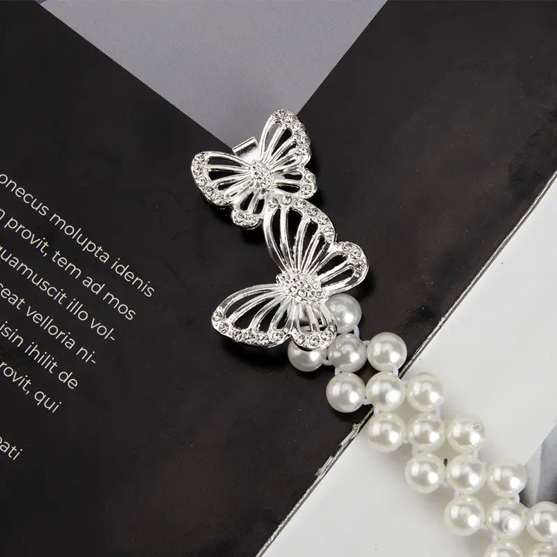 Cross-Country Pearl Waist Chain for Women Butterfly Buckle Belt - Image 4