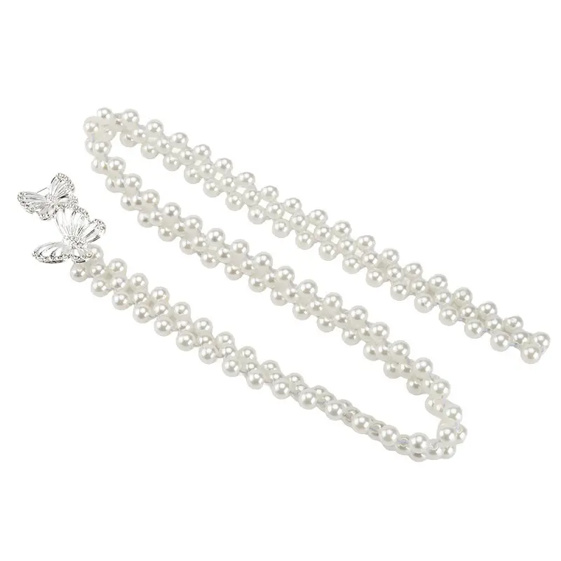 Cross-Country Pearl Waist Chain for Women Butterfly Buckle Belt - Image 6