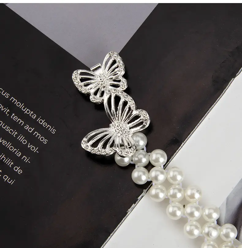 Cross-Country Pearl Waist Chain for Women Butterfly Buckle Belt — feature 5