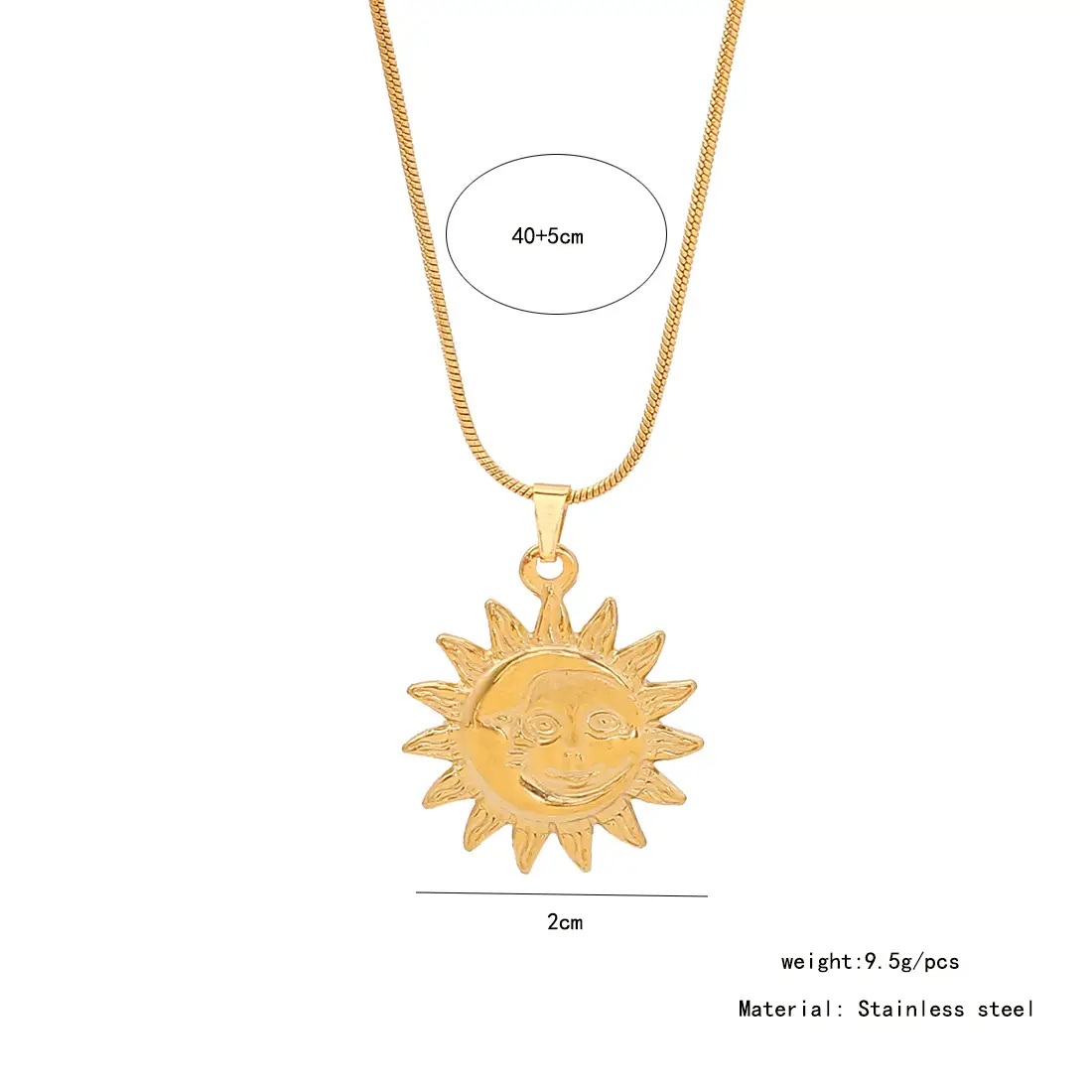 Stainless Steel Butterfly Sun Love Necklace Set — feature 3