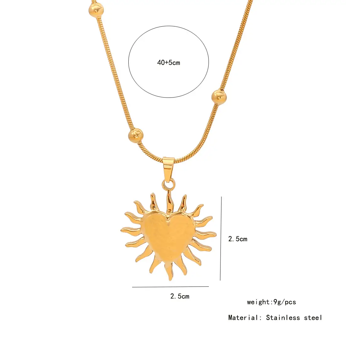Stainless Steel Butterfly Sun Love Necklace Set — feature 5
