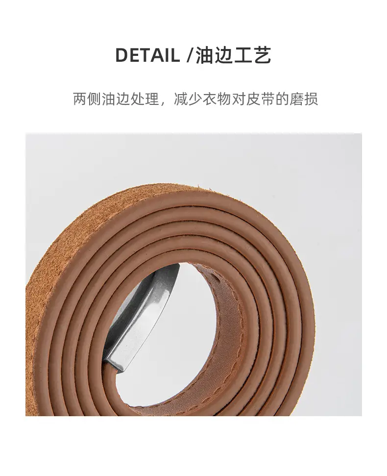 Women's Red Frosted Leather Belt with Pin Buckle — feature 7