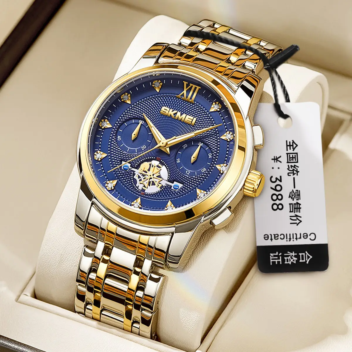Stainless Steel Waterproof Men's Quartz Watch Blue Dial - Image 16