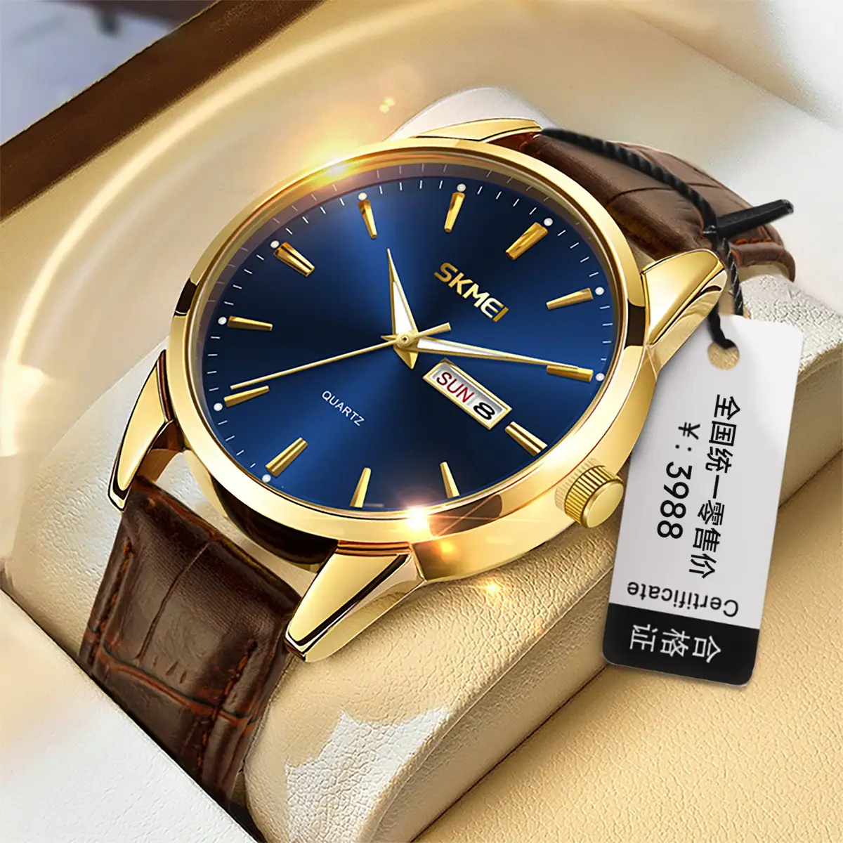 Stainless Steel Waterproof Men's Quartz Watch Blue Dial - Image 17