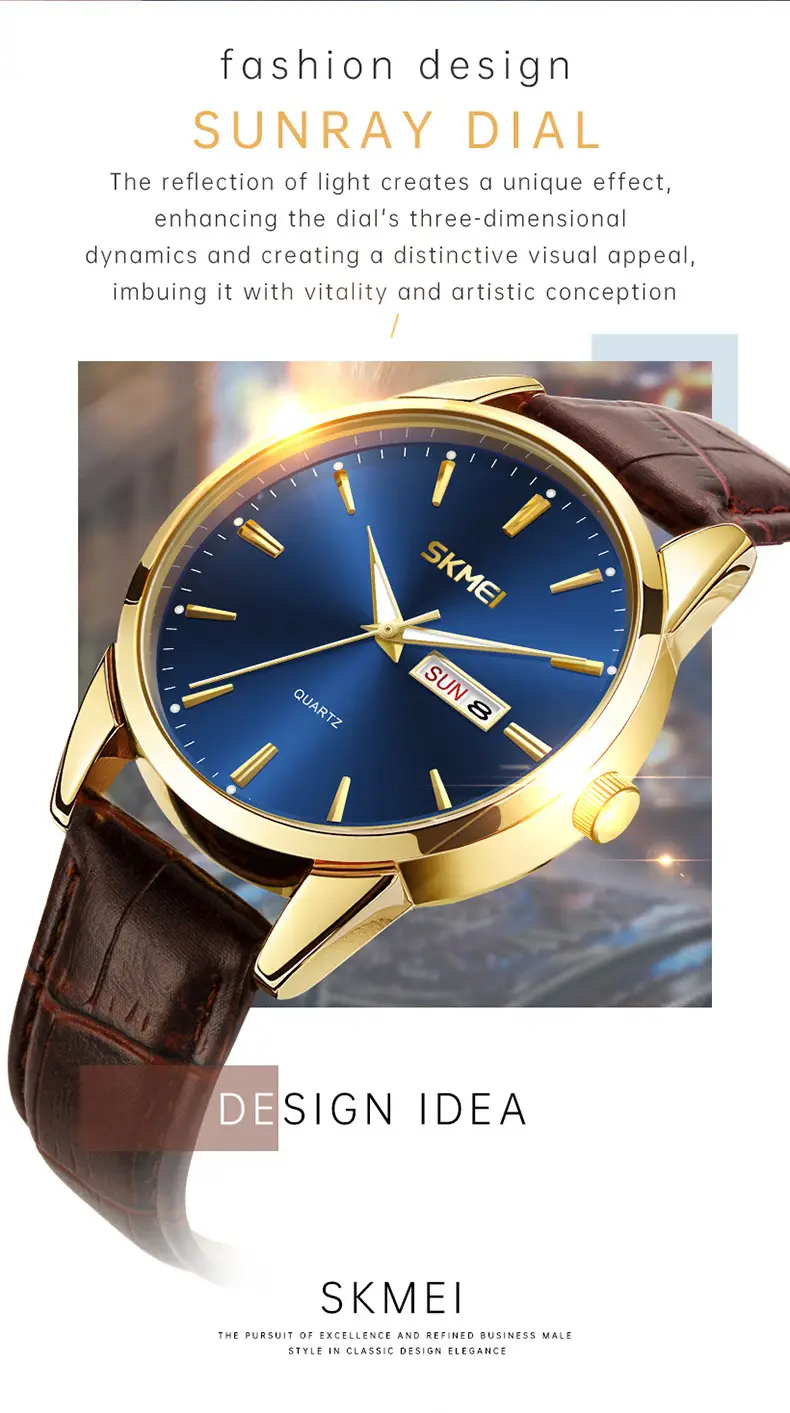 Stainless Steel Waterproof Men's Quartz Watch Blue Dial — feature 17