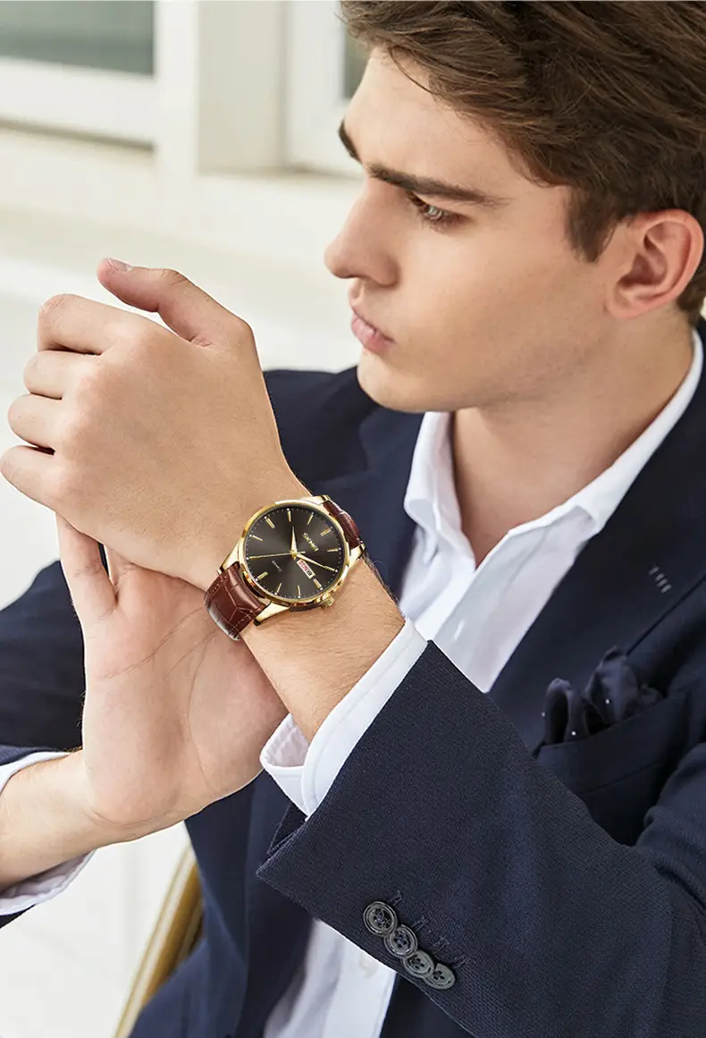 Stainless Steel Waterproof Men's Quartz Watch Blue Dial — feature 18