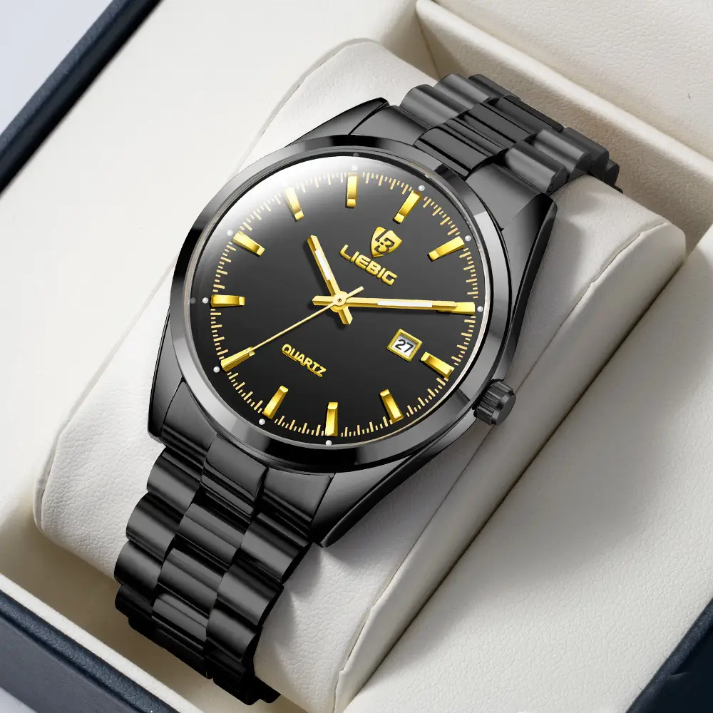 Stainless Steel Waterproof Men's Quartz Watch Blue Dial - Image 8