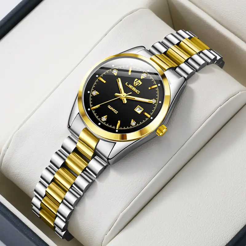 Stainless Steel Waterproof Men's Quartz Watch Blue Dial - Image 9