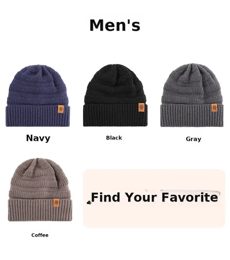 Black Wool Knit Hat with Gloves for Women Winter — feature 3
