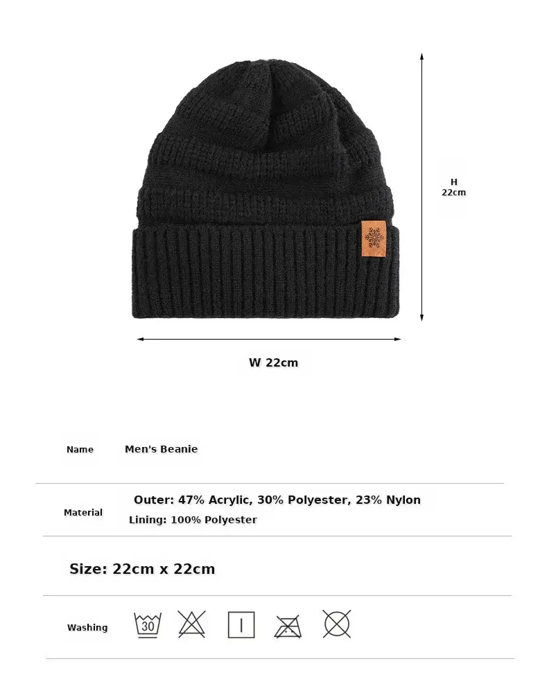 Black Wool Knit Hat with Gloves for Women Winter — feature 5