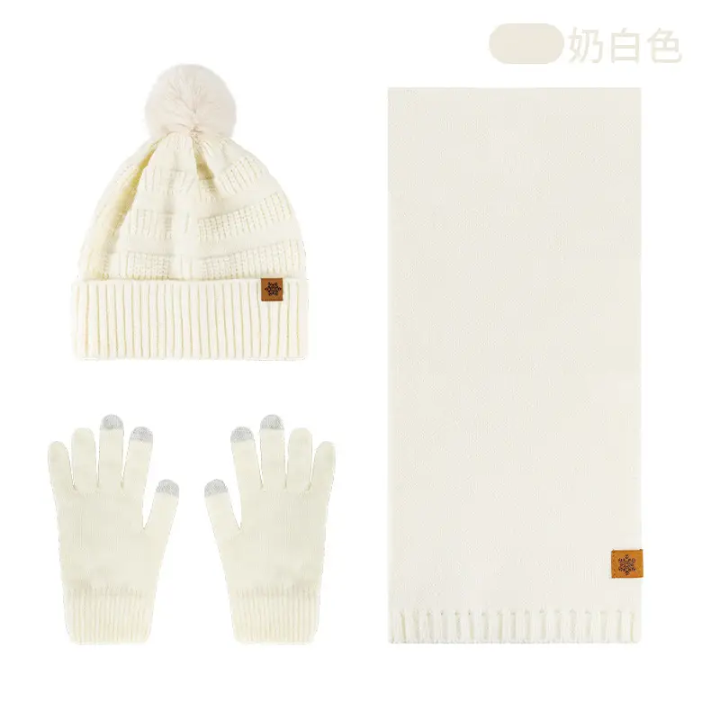 Black Wool Knit Hat with Gloves for Women Winter - Image 16