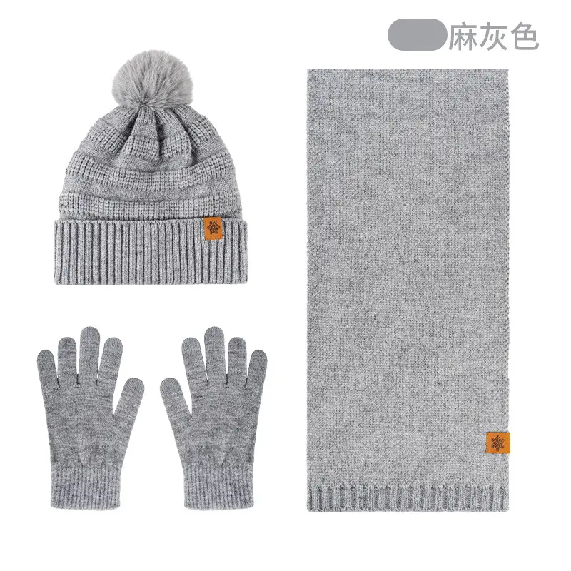 Black Wool Knit Hat with Gloves for Women Winter - Image 17