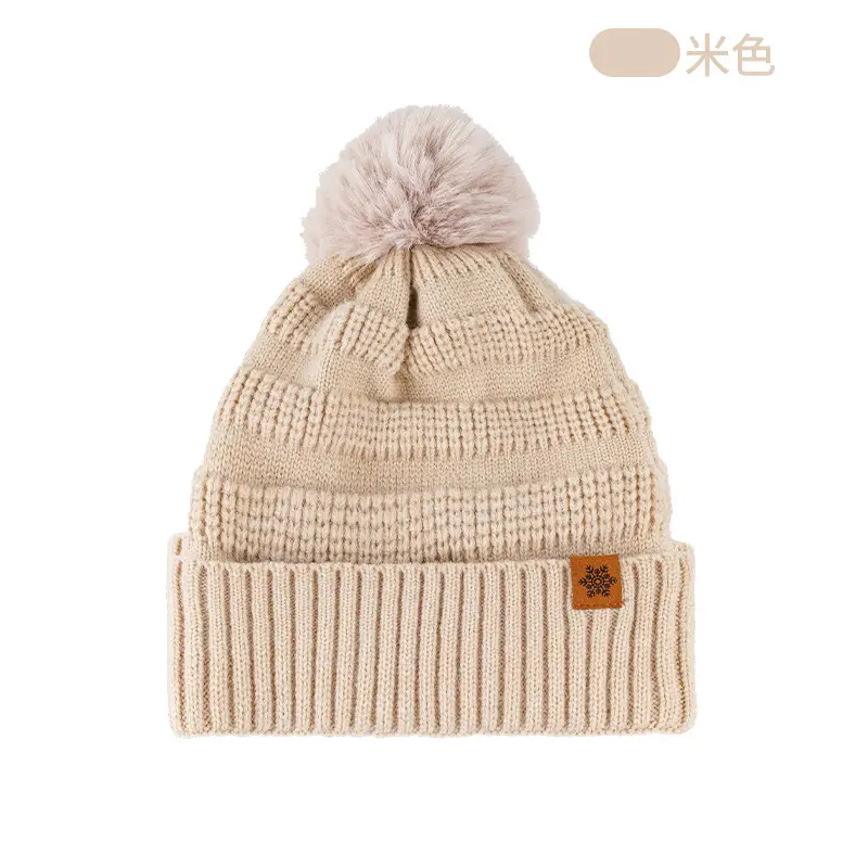 Black Wool Knit Hat with Gloves for Women Winter - Image 2
