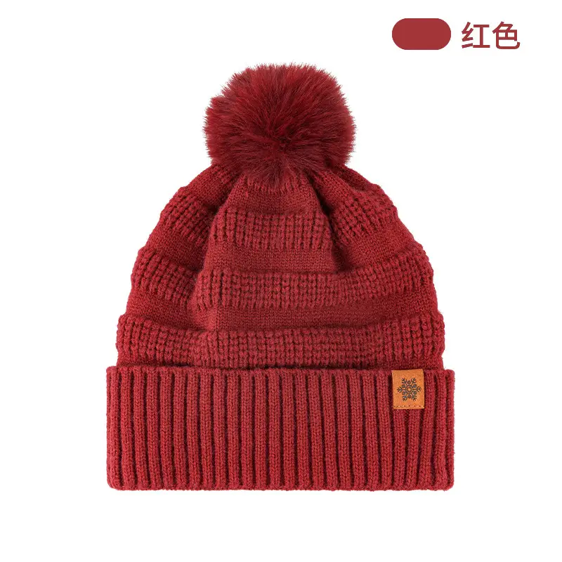 Black Wool Knit Hat with Gloves for Women Winter - Image 3