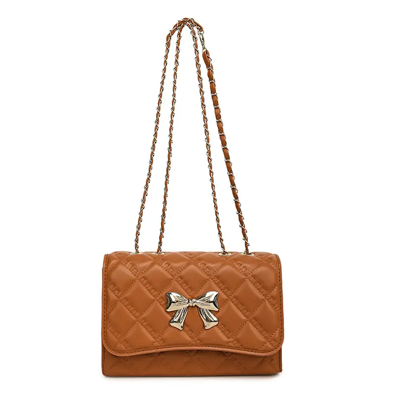 Women's Rhombic Chain Shoulder Bag Tan 2024 - Image 3