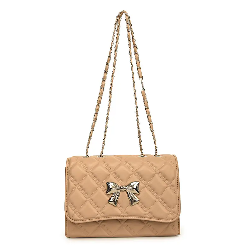 Women's Rhombic Chain Shoulder Bag Tan 2024 - Image 4