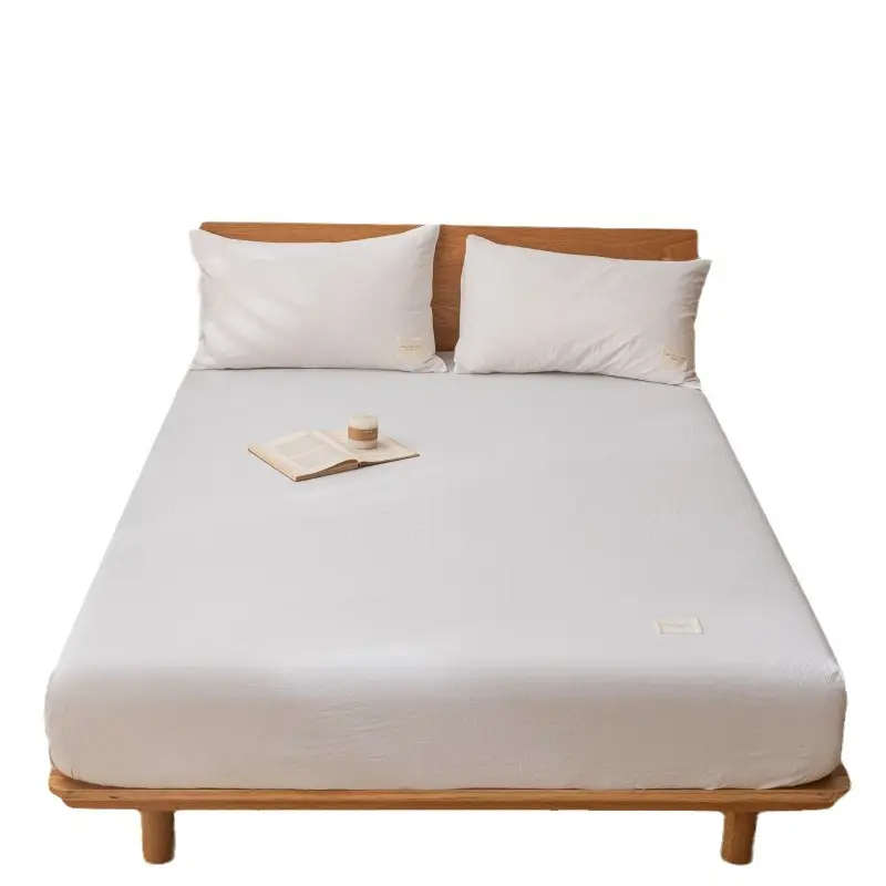 Cross-border Special Bed Cover Non-printed Style Wash Cotton Non-slip Bed Cover Single and Double Mattress Protective Cover Single-piece Bed Cover Bed Cover