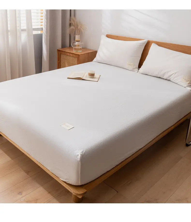 Cross-border Special Bed Cover Non-printed Style Wash Cotton Non-slip Bed Cover Single and Double Mattress Protective Cover Single-piece Bed Cover Bed Cover — feature 12