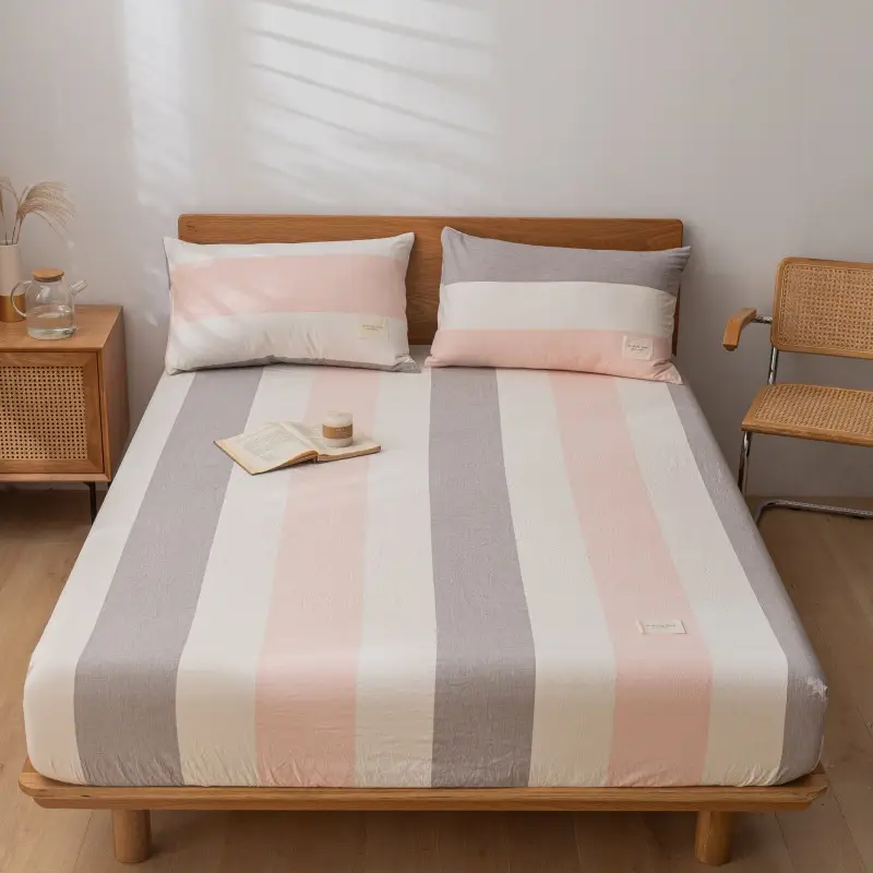 Cross-border Special Bed Cover Non-printed Style Wash Cotton Non-slip Bed Cover Single and Double Mattress Protective Cover Single-piece Bed Cover Bed Cover